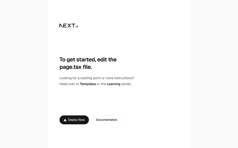 Create Next App: the default page